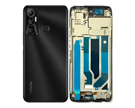[HS6iNHT11-3-2] infinix Hot (11) X(662) Complete Housing (2 in 1) (BLACK)