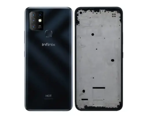 [HS6iNHT10-3-2] infinix Hot (10) X(682) Complete Housing (2 in 1) (BLACK)