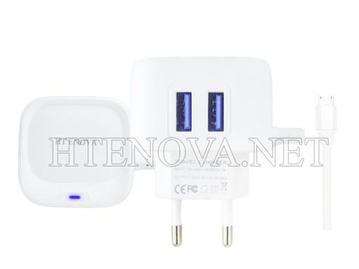 [C1C3M1HT-1] Micro Charger with 2 Extra USB Ports HT ENOVA HT-C101